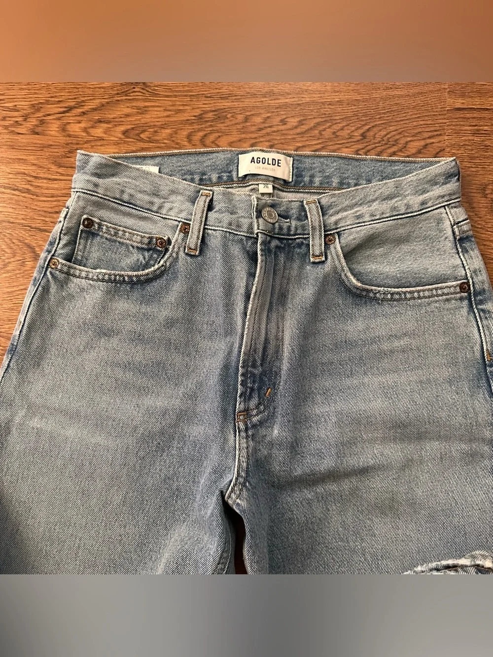 Agolde Straight Light Wash Denim Jeans size 26 MIA organic cotton high rise